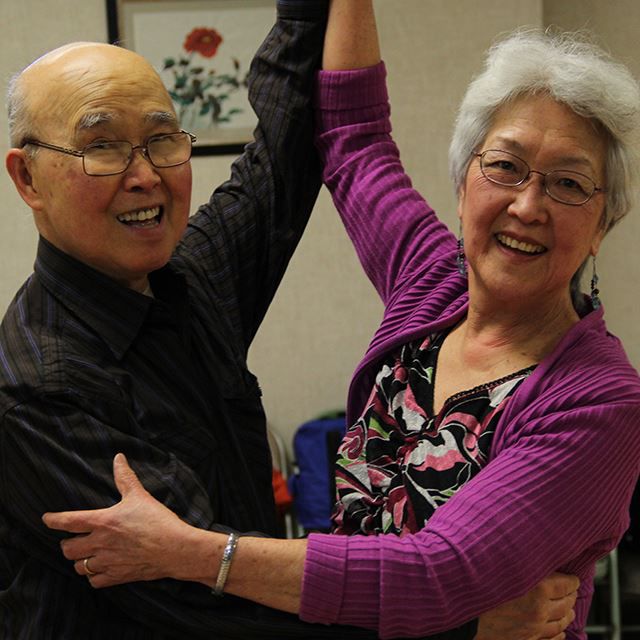 Senior couple dancing