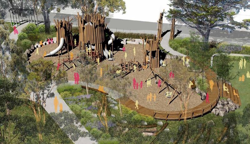 Artist rendering of Stern Grove Playground design
