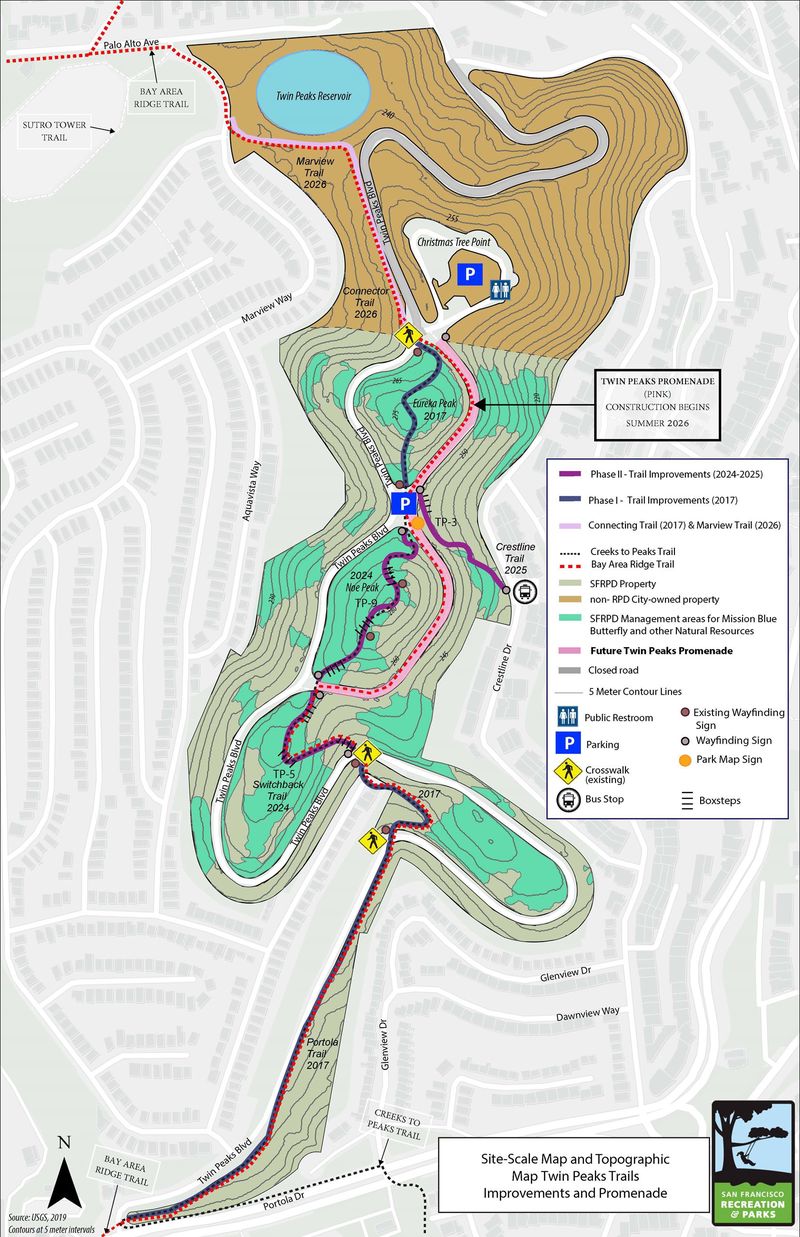 Map of Twin Peaks Trail Improvements and Promenade Opens in new window