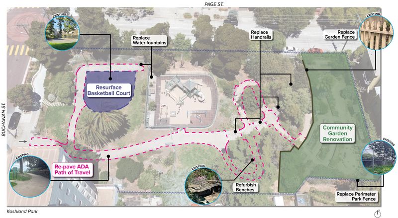 Koshland Site Improvements and Community Garden Renovation site map