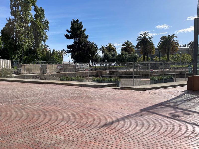 Embarcadero Fountain Emergency Project construction June 2026